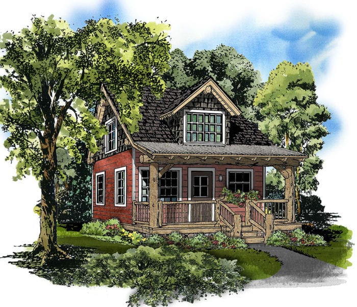 Hooked One Cabin - Mountain House Plans